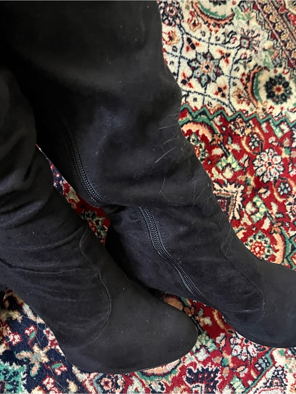 Anne Michelle Black Over-the-Knee Suede Boots